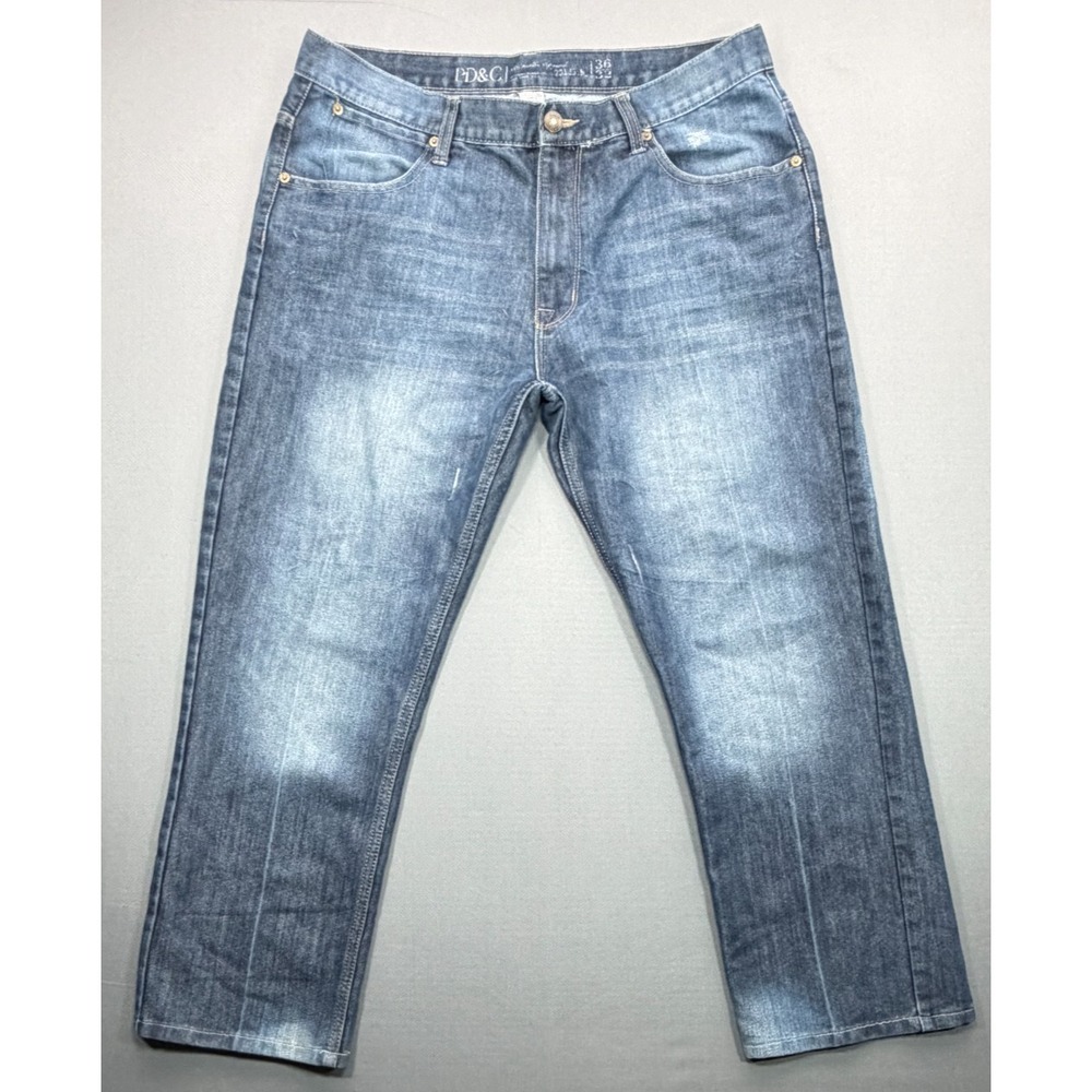 PD&C Deliberate Apparel Jeans Medium Wash Faded Straight Leg Men's 36x27